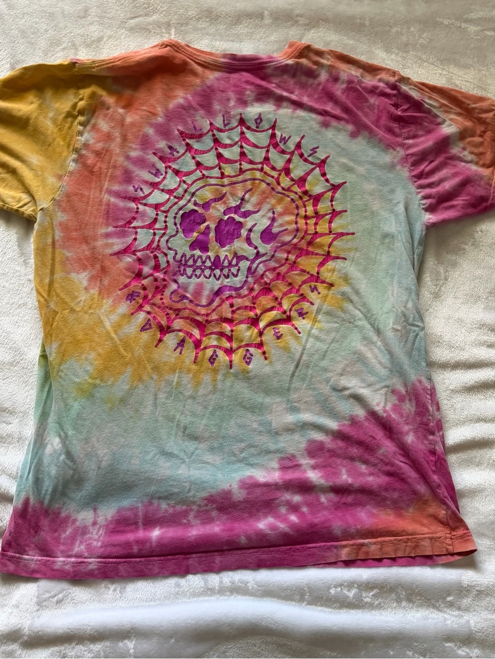 Men's Tie-Dye Short Sleeve Tee in Pink, Yellow & Blue